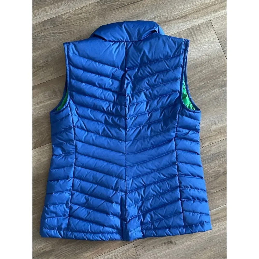 Talbots blue/green puffer vest zip/snap front EUC size small - Picture 6 of 6